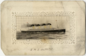 Projekt jedwabnej kartki pocztowej Olympica / Titanica. Henry Aldridge and Son.