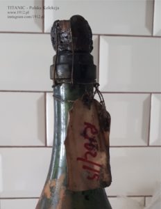 Korek butelki szampana wydobytej z wraku RMS Republic