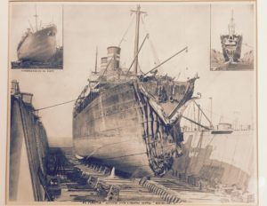 Uszkodzenia dziobu statku SS Florida