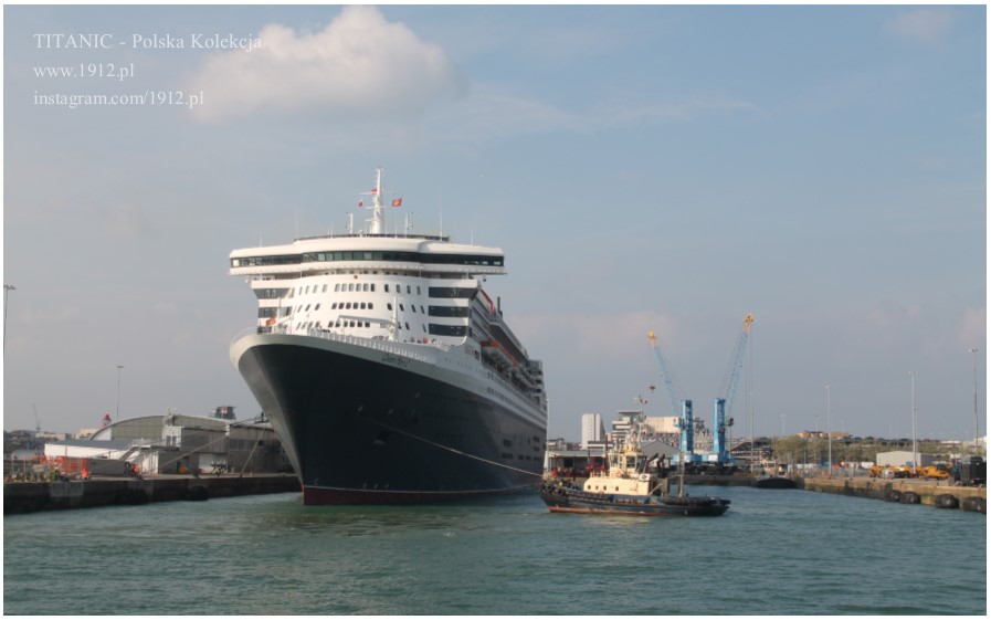 Queen Mary 2 opuszcza dok, 14.04.2019